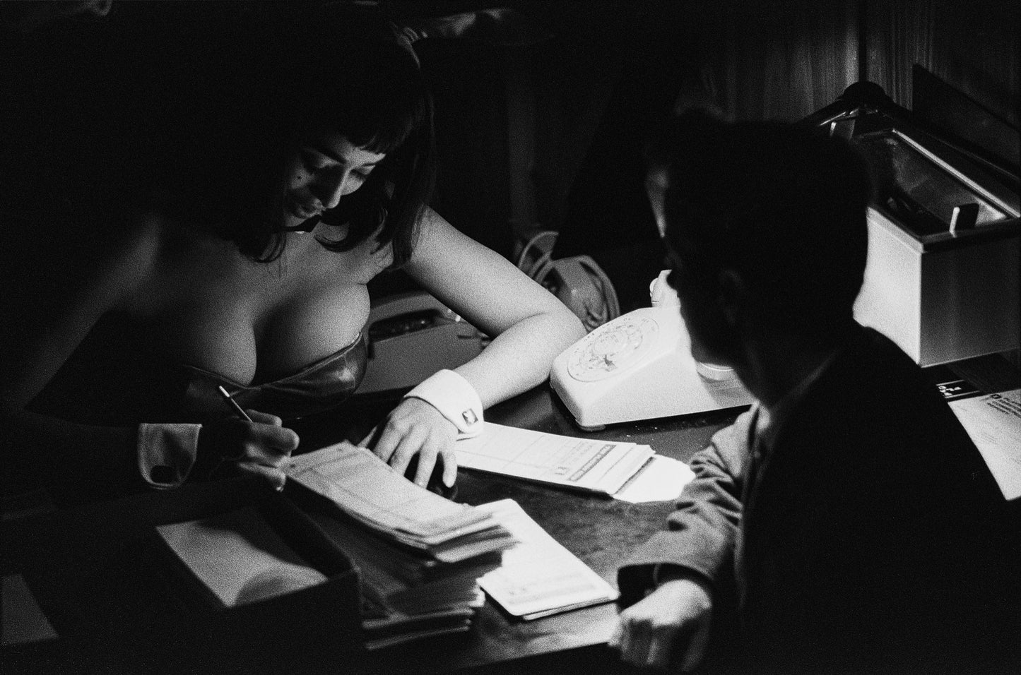 Bunny at the Playboy Club, Park Lane, London 1966 - 'Reception'