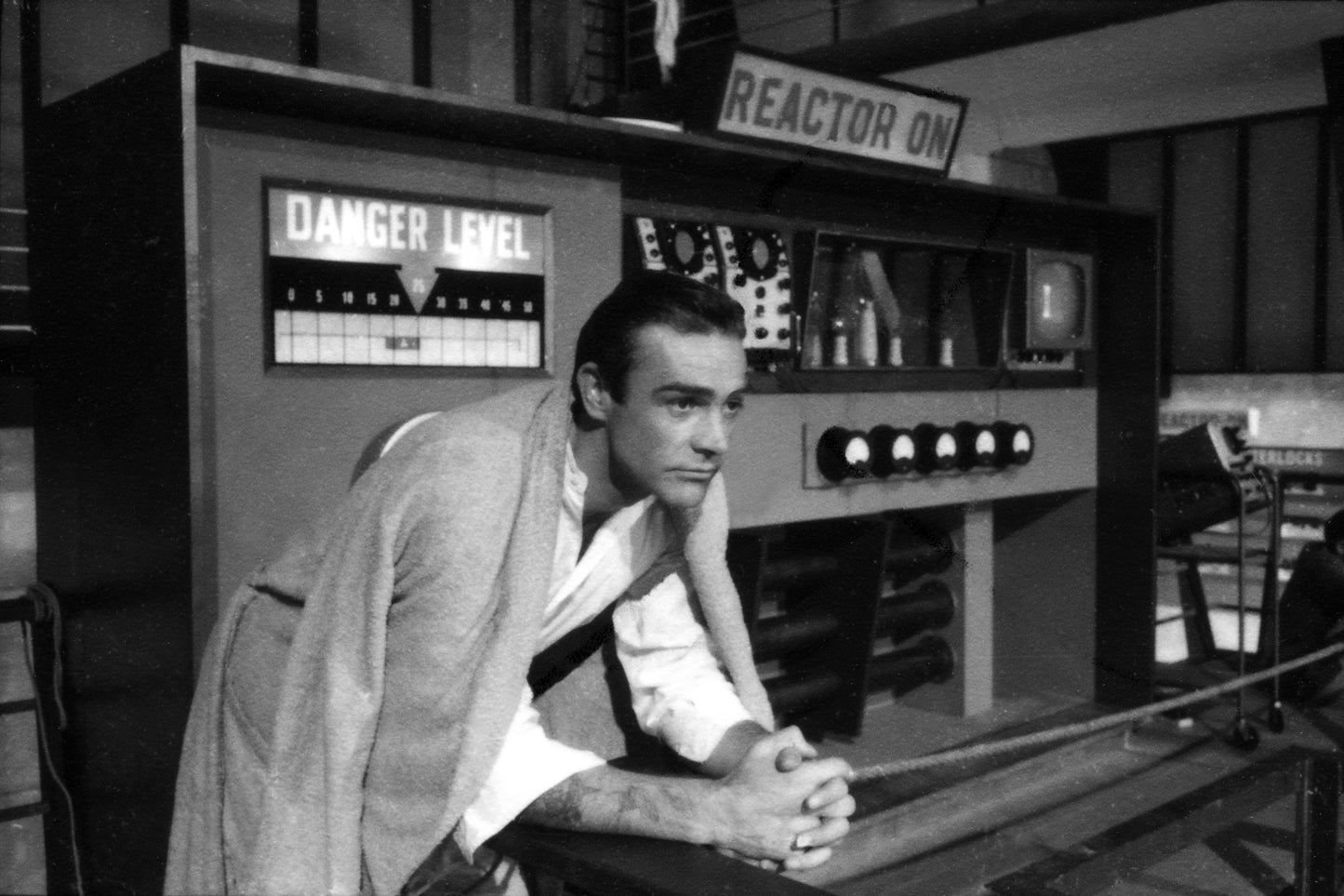 Sean Connery on the Set of Dr. No, Pinewood Studios 1962 - 'Danger' - 35x24"