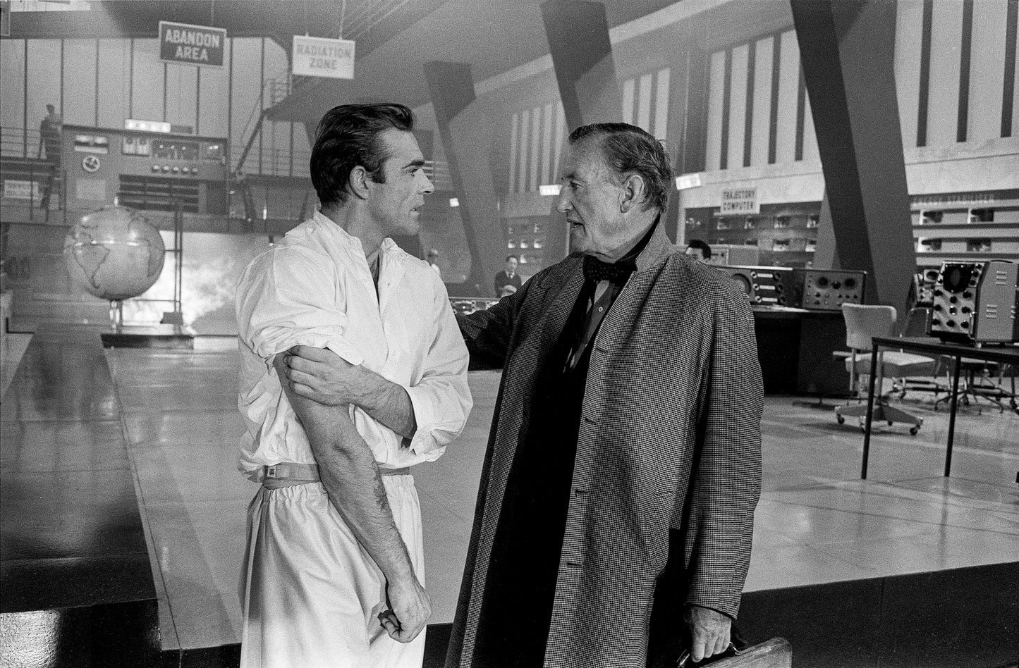 Sean Connery and Ian Fleming on the Set of Dr. No, Pinewood Studios 1962 - 35x24"