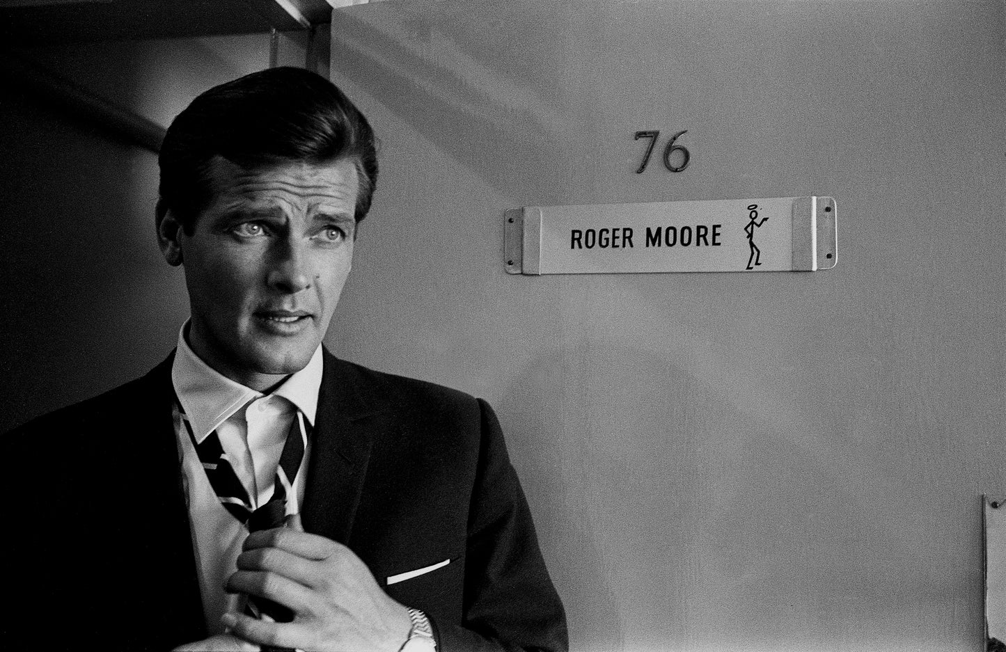 Roger Moore on the Set of the first Episode of The Saint, Elstree Studios 1962 - 'Dressing Room' - 35x24"