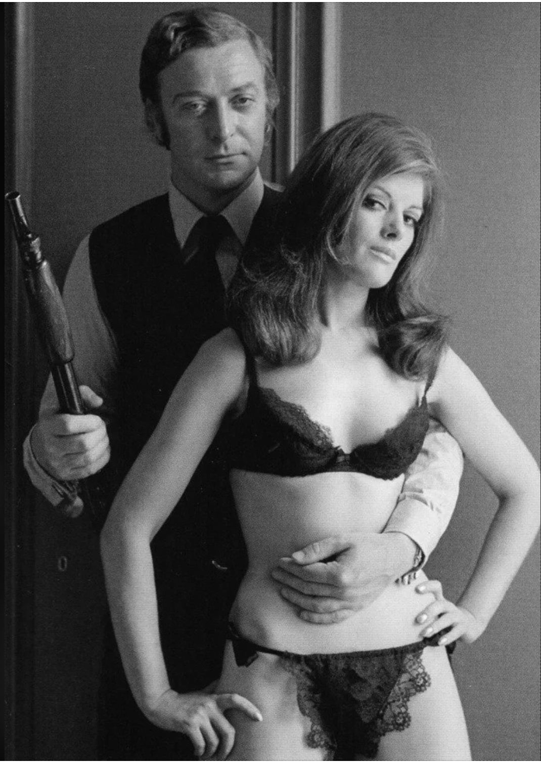 Michael Caine and Geraldine Moffatt filming Get Carter